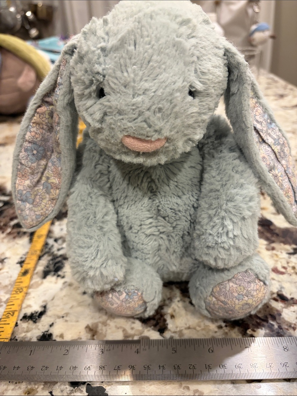 Jellycat Mint Green Bashful medium Floral-Eared Bunny Plush